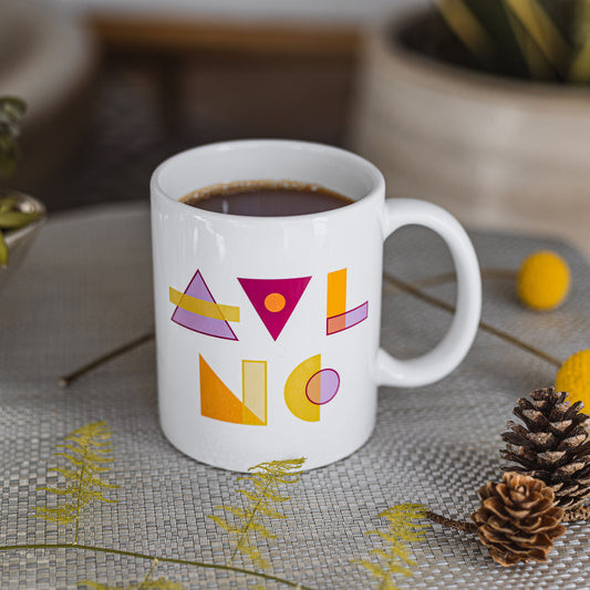 AVL NC | Contemporary Geometric Block | Ceramic Mug