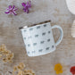 Burton's Stroll | Petite Enamel Camper Mug | White and Grey