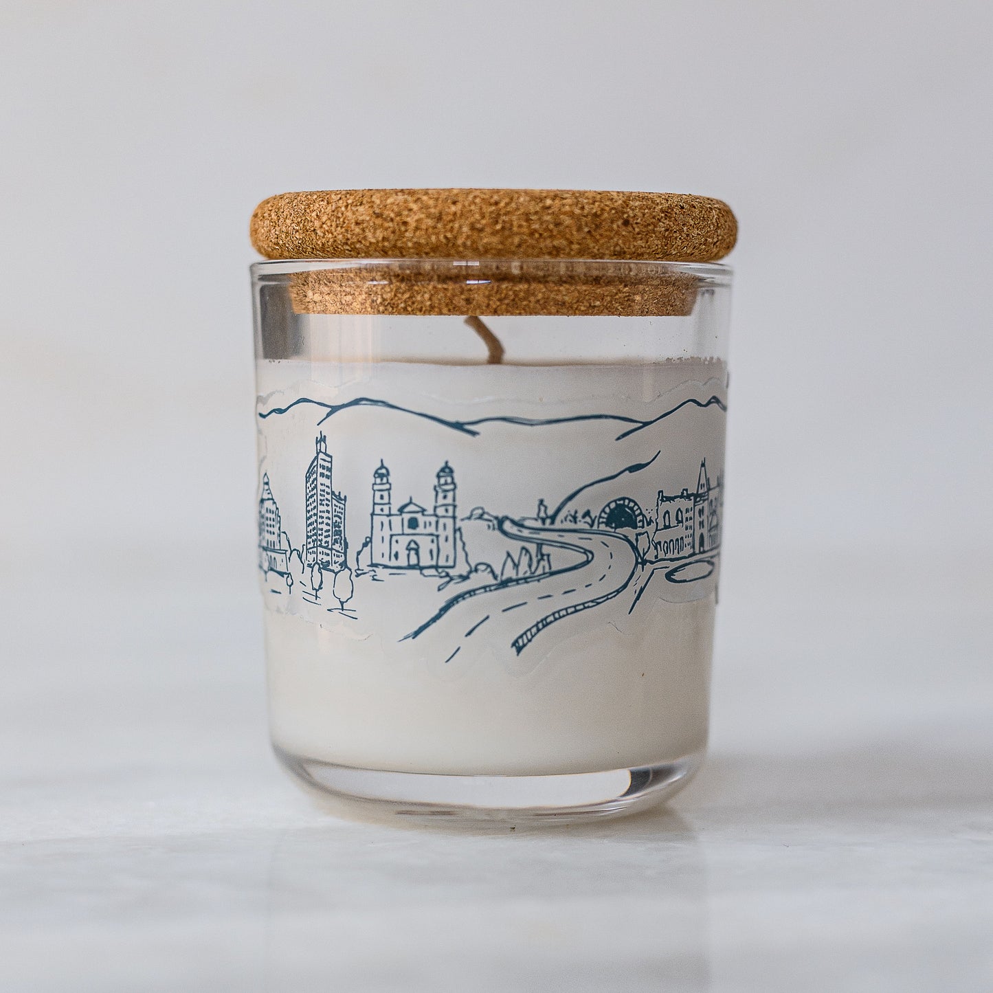 Asheville Cityscape Icons Lavender Candle | No.1797