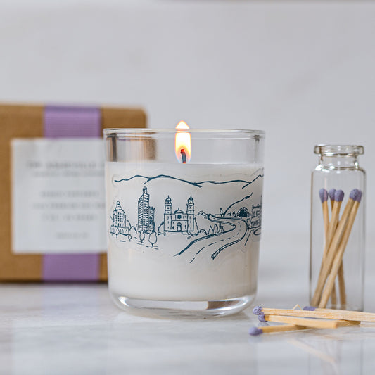 Asheville Cityscape Icons Lavender Candle | No.1797