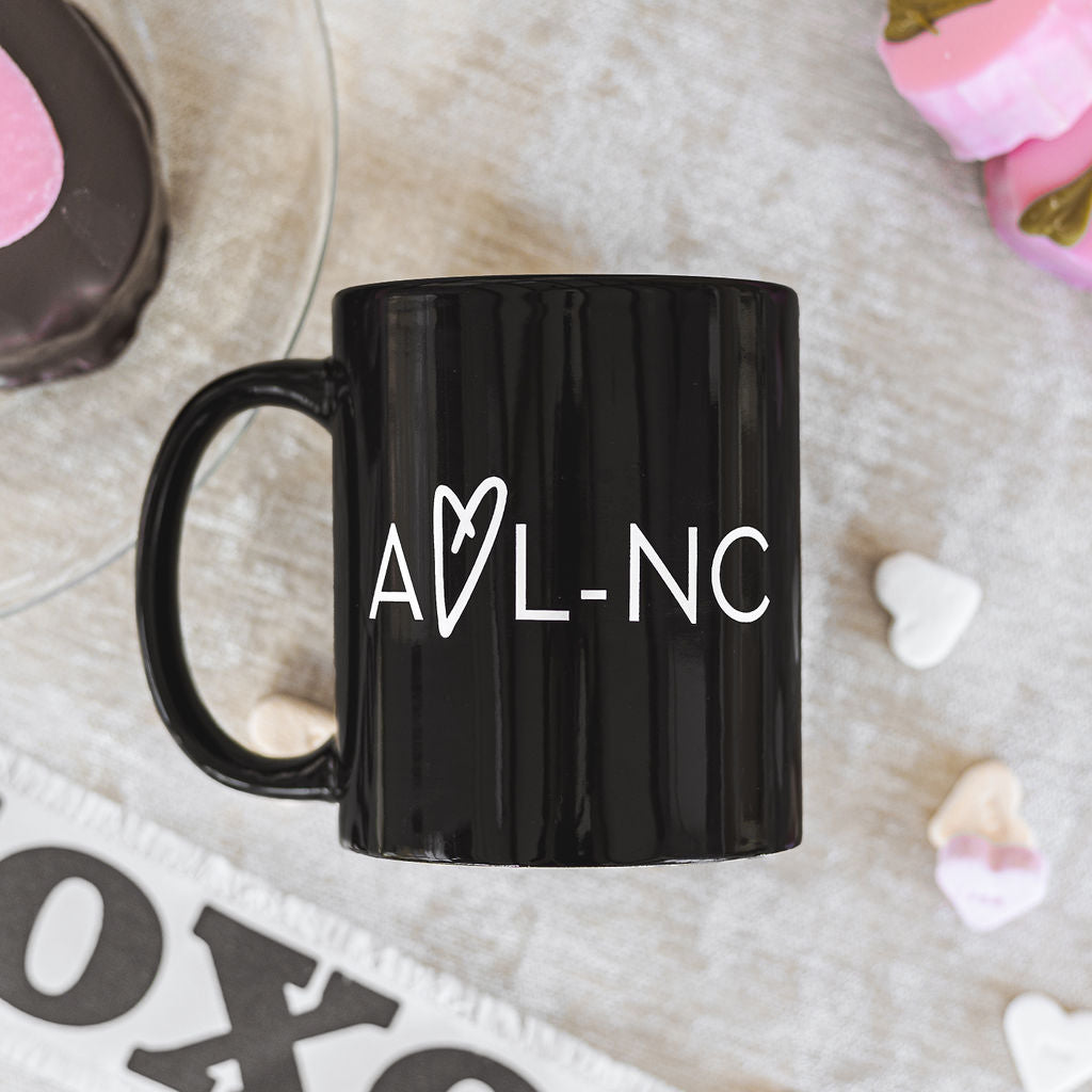 Asheville Wild at Heart Black Mug