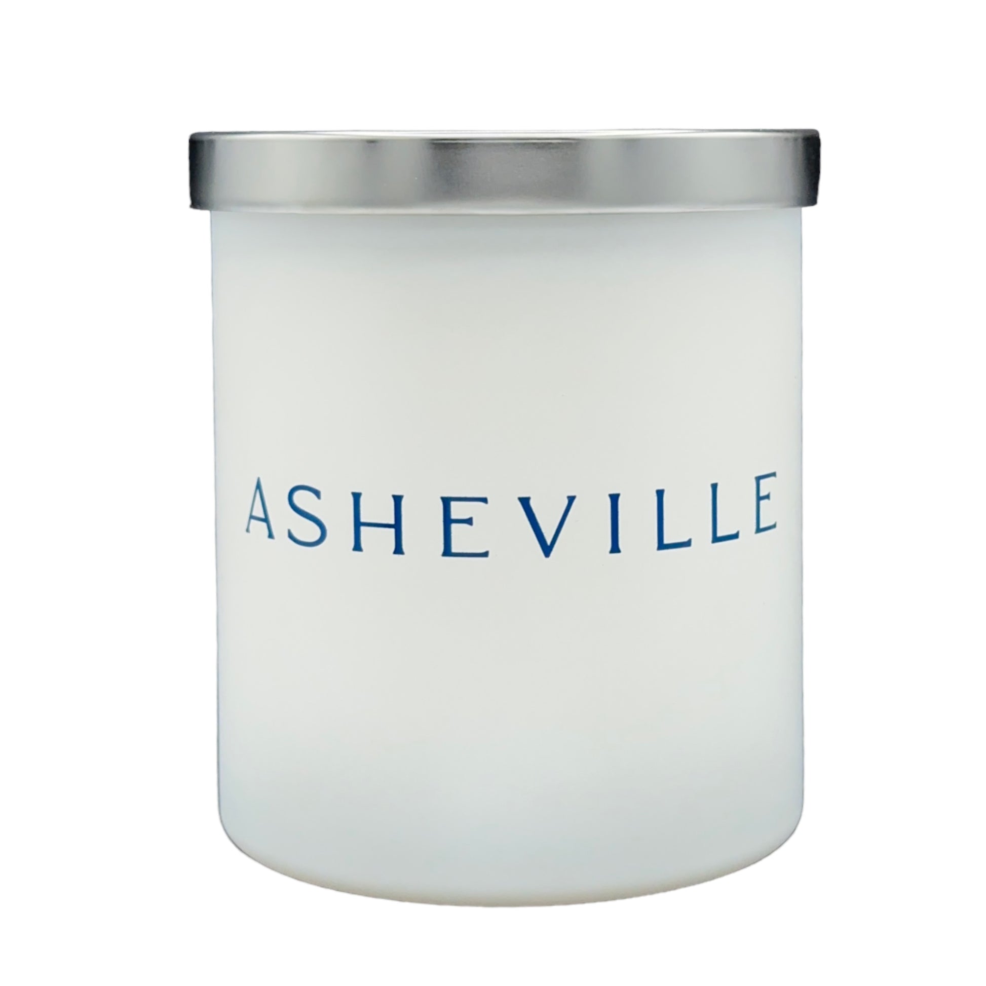 ASHEVILLE Candle White Vessel with Silver Lid