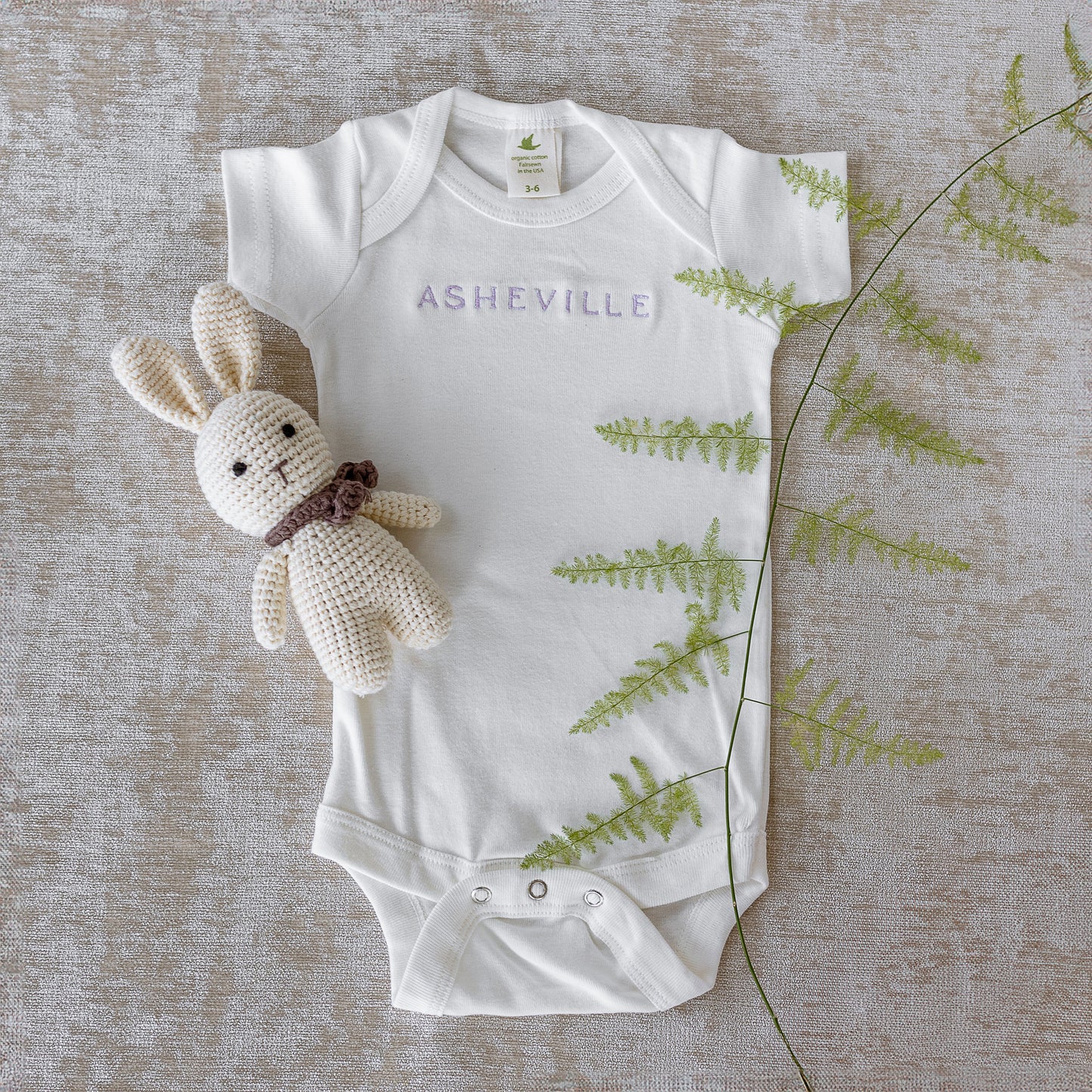 Organic Baby Onesie White and Pink 