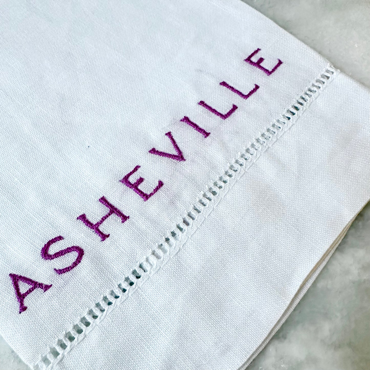 NEW! ASHEVILLE Signature Linen Hand Towel | Rhododendron Pink