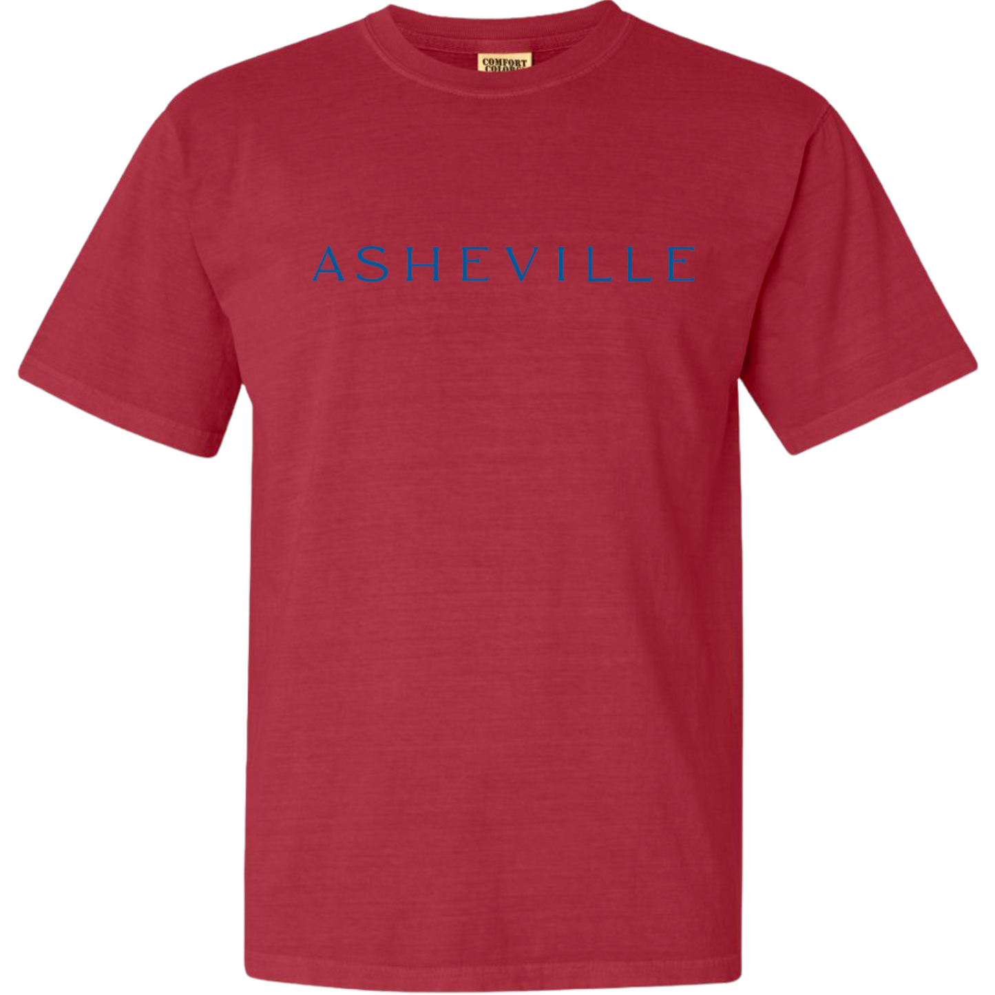 ASHEVILLE Cityscape T-Shirt in Crimson Red & Parkway Blue - The ASHEVILLE Co. TM