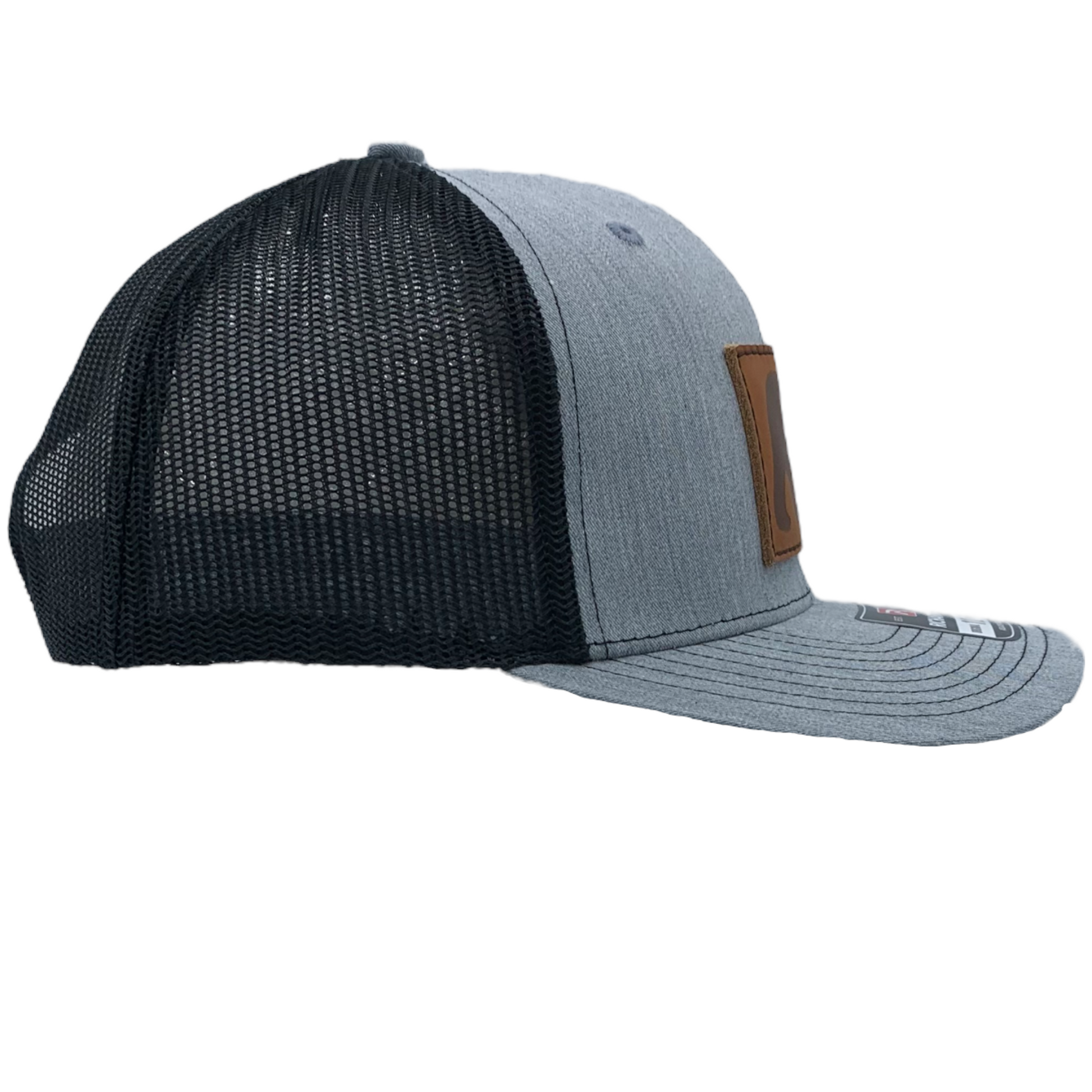 Burton Leather Patch Trucker Baseball Hat Grey and Black - The ASHEVILLE Co. TM