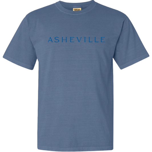 ASHEVILLE Cityscape T-Shirt in Blue Jean & Parkway Blue - The ASHEVILLE Co. TM
