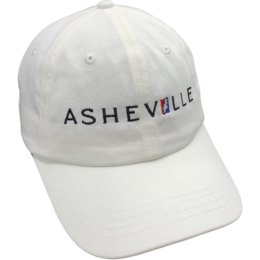 ASHEVILLE Baseball Hat with Grateful Dead Bolt in White - The ASHEVILLE Co. TM
