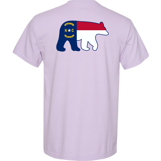 NC Flag Bear T-Shirt Wild Violet - The ASHEVILLE Co. TM