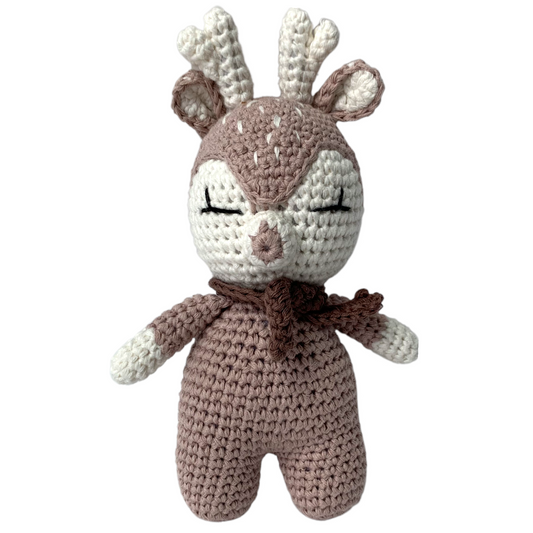 Asheville Cotton Crocheted Woodland Animal Toy: Dorielle the Deer - The ASHEVILLE Co. TM