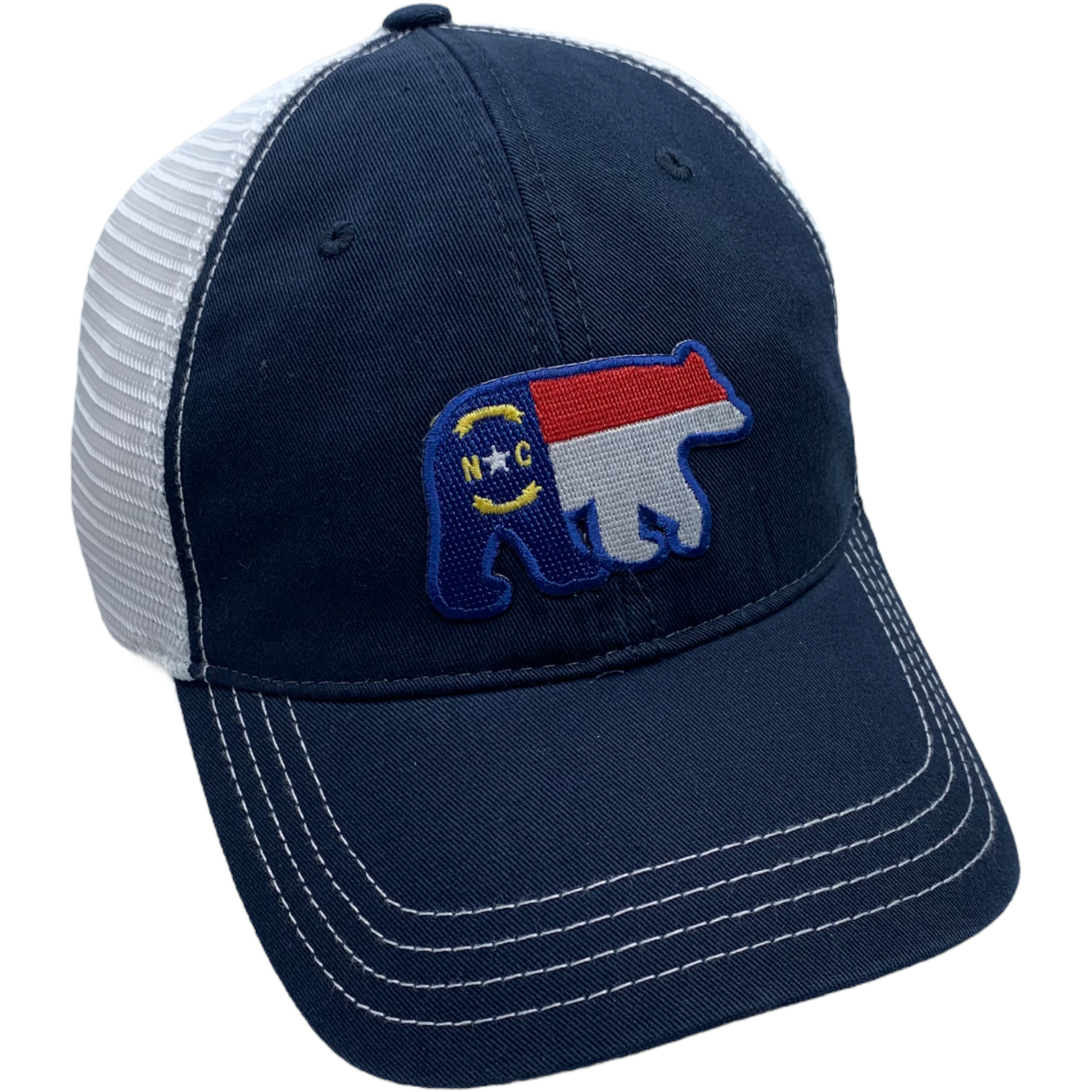 NC Patch Trucker Baseball Navy and White - The ASHEVILLE Co. TM