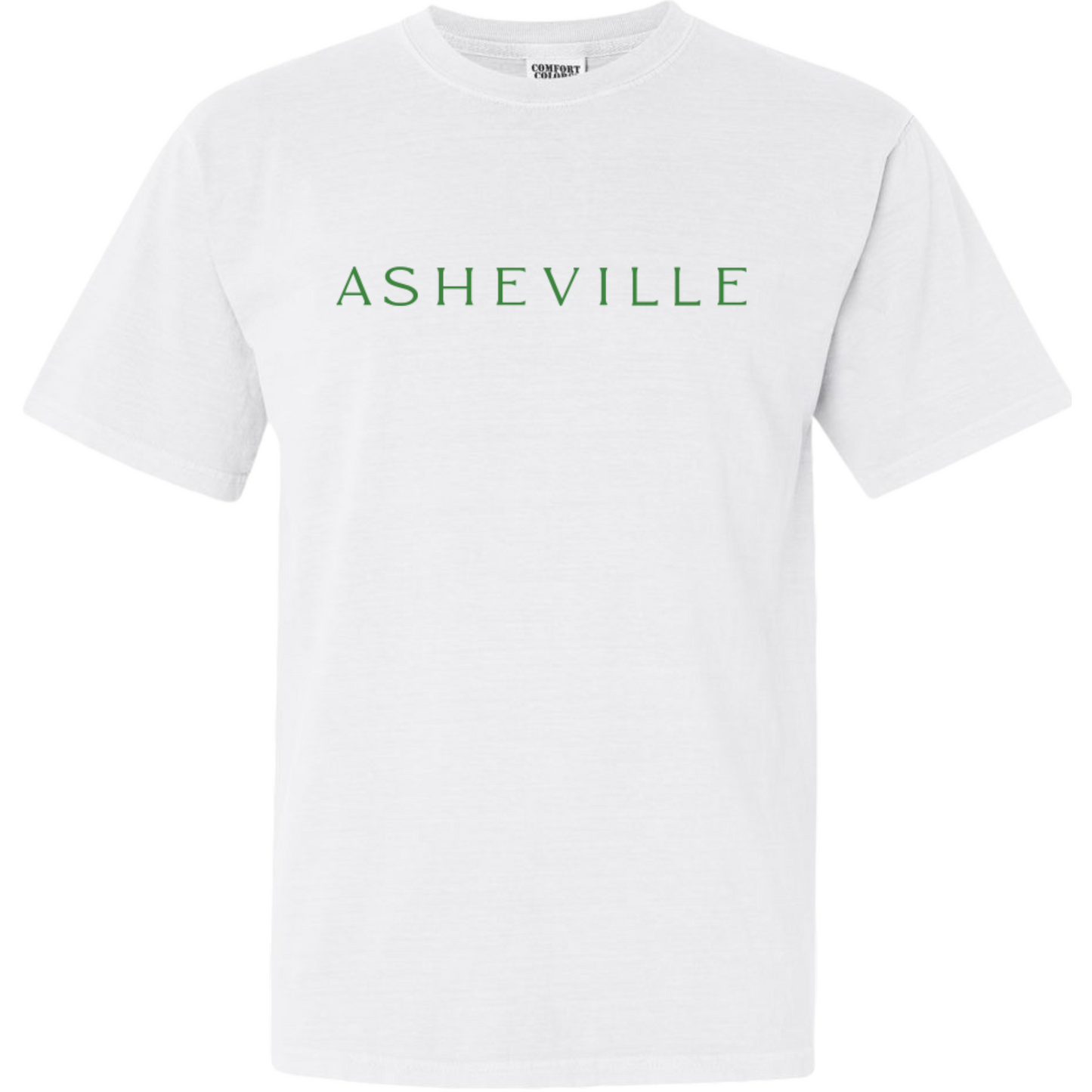 ASHEVILLE Cityscape T-Shirt in White & Pisgah Green - The ASHEVILLE Co. TM