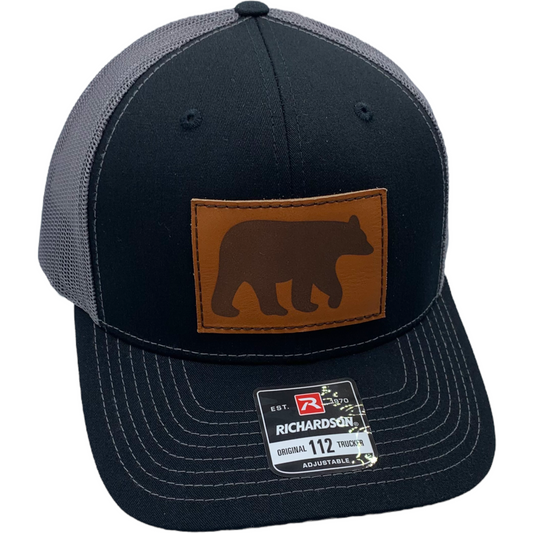 Burton Leather Patch Trucker Baseball Black and Charcoal - The ASHEVILLE Co. TM